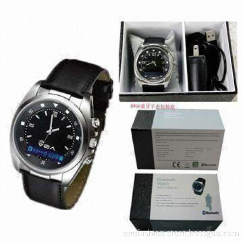 Waterproof Bluetooth Wristwatch with Caller ID Display and 0.7 Inch 96 x 16-pixel OLED Screen
